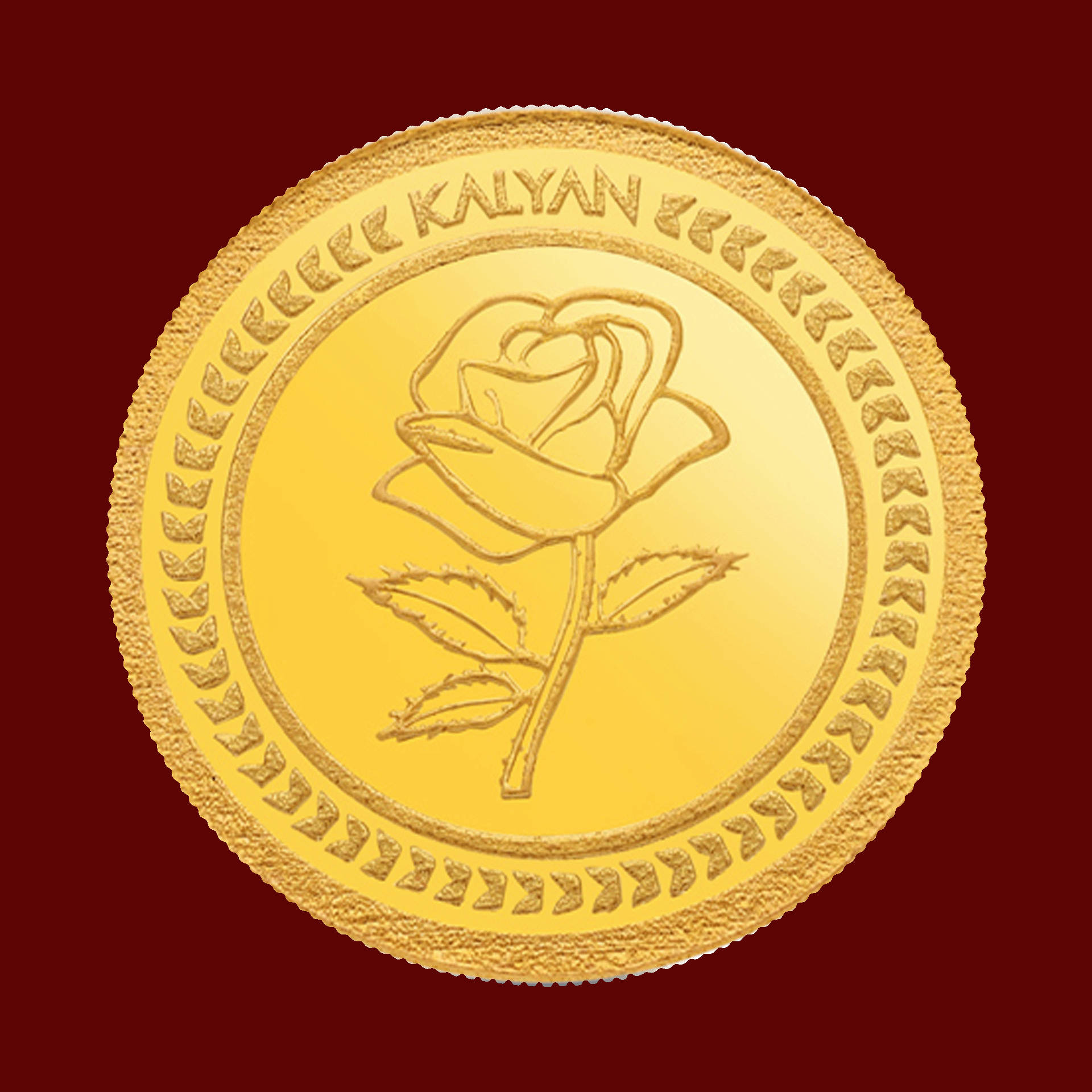 Buy Kalyan Jewellers 22K (916) Flower Gold Coin Gm Online (1 g
