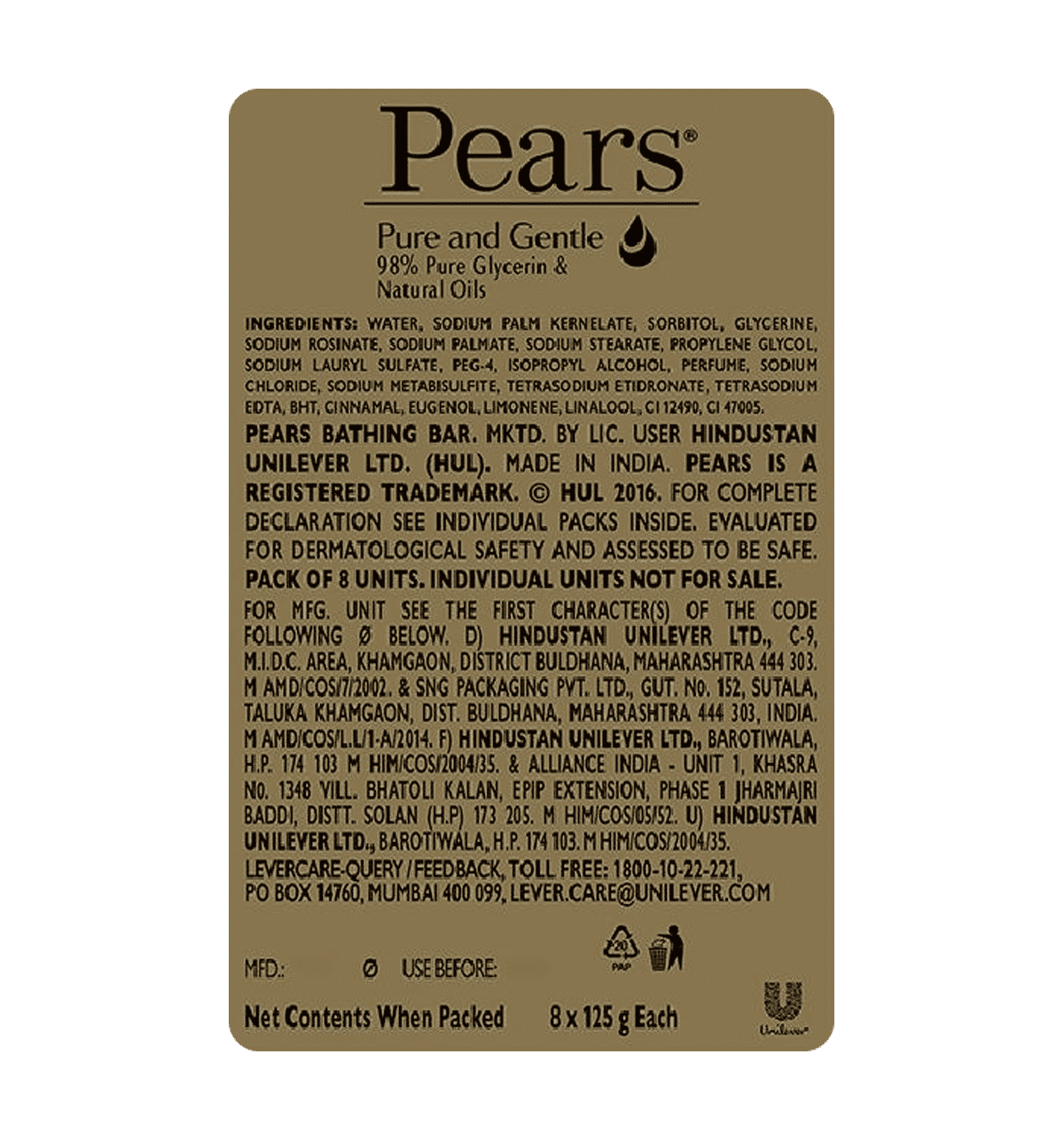 Pears Moisturising Bathing Bar Soap with Glycerine, 125g - Image 2