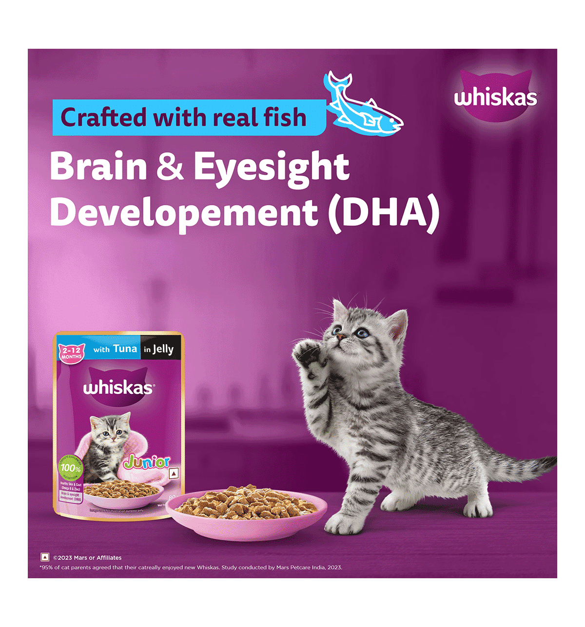 Buy Whiskas Tuna In Jelly Wet Kitten Food (2-12 Months) Online (80