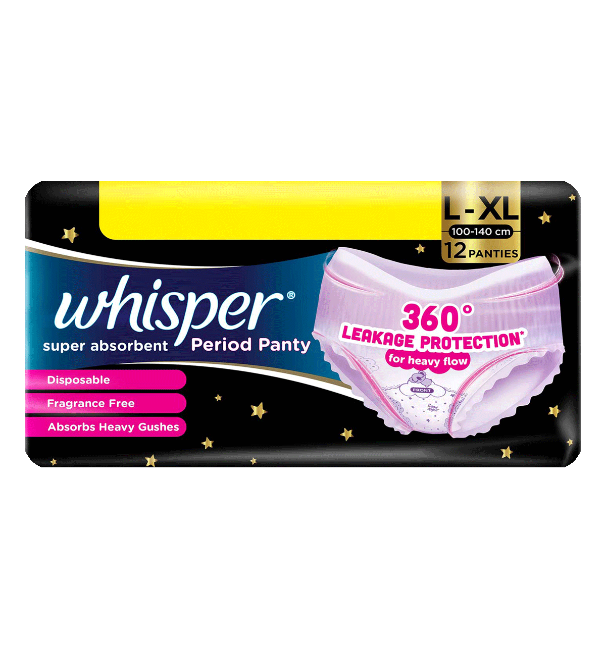 Buy Whisper Super Absorbent Period Panty, L-XL Panties (Pack of 12