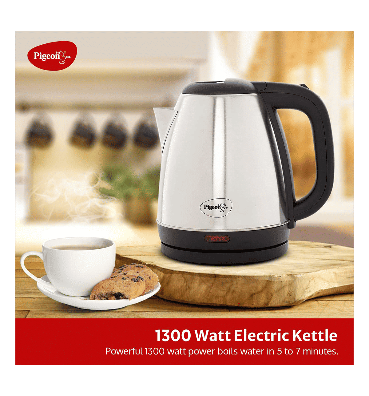 Pigeon By Stovekraft Pigeon Amaze Plus Electric Kettle 1.5L 1300W - Image 4