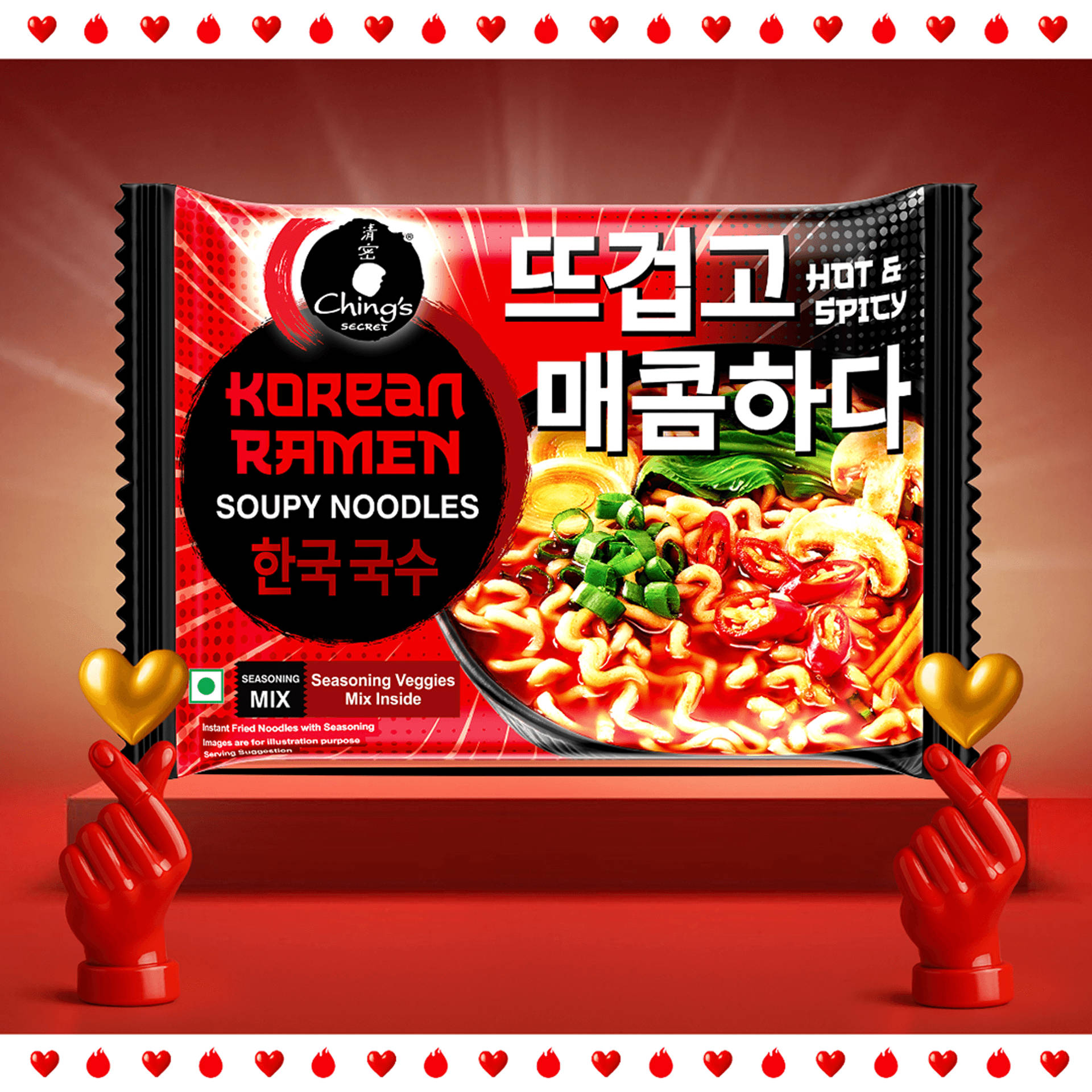 Buy Ching's Hot & Spicy Korean Ramen | Fiery Soupy Noodles Online