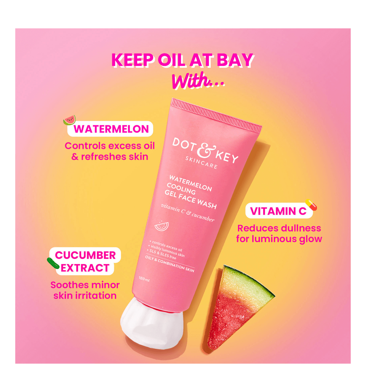 Dot & Key Watermelon Super Glow Face Wash 100 ml - Image 5