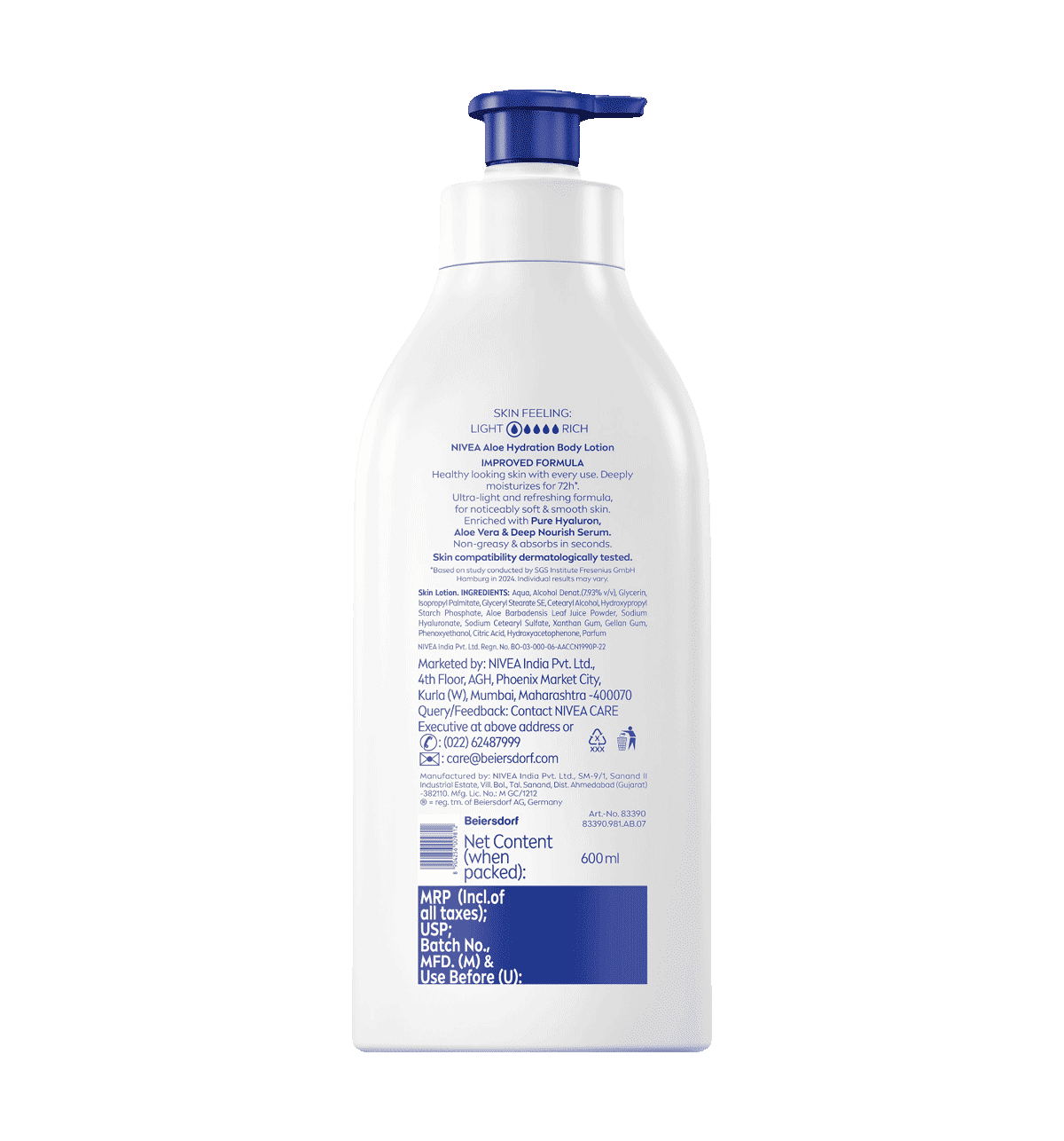 Buy NIVEA Aloe Hydration Body Lotion 48 H Moisturization | Non