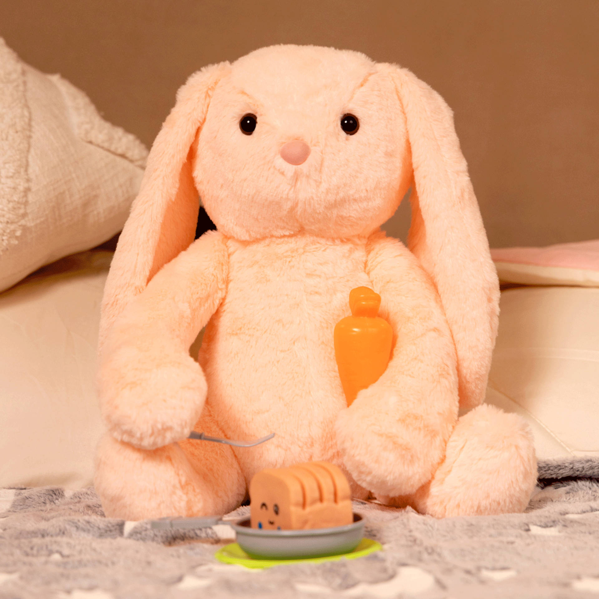 Buy Mirada Huggable Bunny/Rabbit Soft Toy Non Toxic (Peach) Online