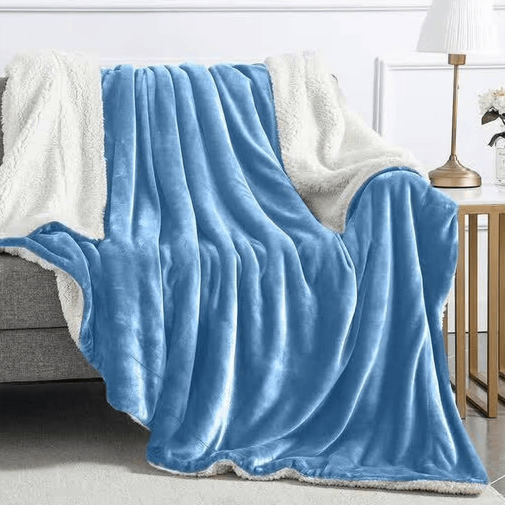 Buy Furnofy Sherpa Warm Blanket for Single Bed (260+240 GSM, Solid