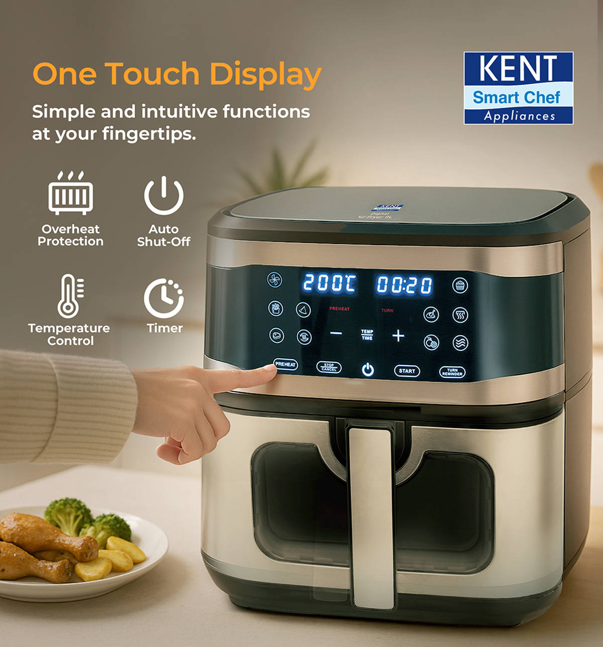 Kent Digital Air Fryer 8L 1700W - Image 6
