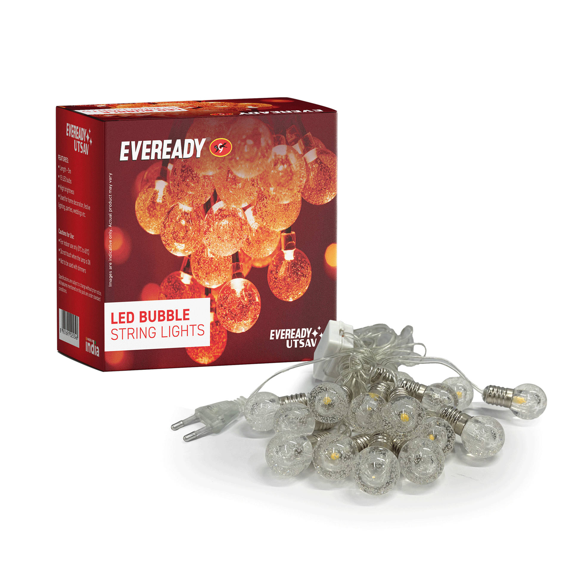 Bubble stays strong 照明 Buy Eveready UTSAV Bubble String Lights (5m, 15 LED Bulbs) Online