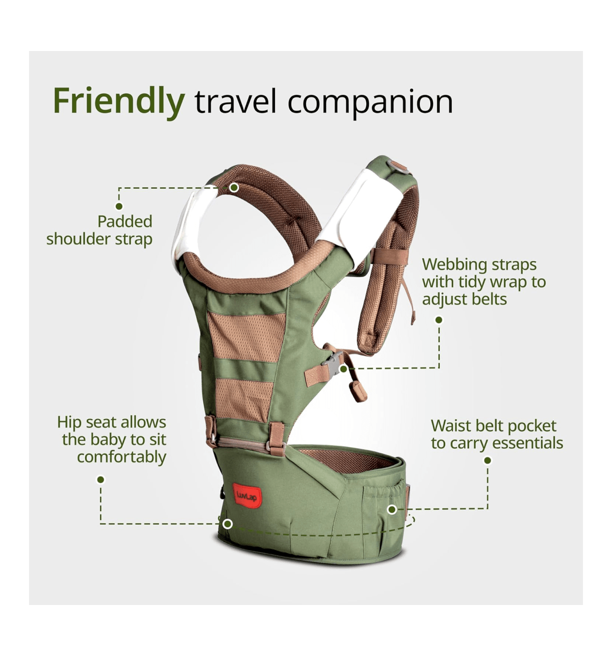 Buy LuvLap Royal Hip Seat Baby Carrier with Carry Positions