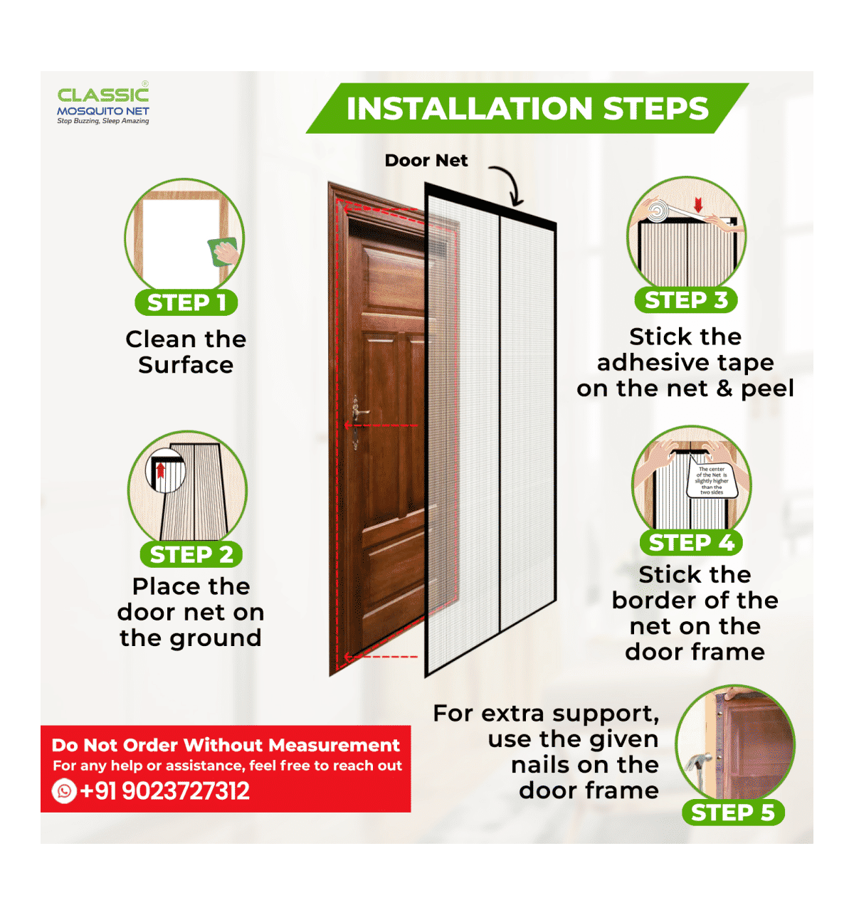 Classic Mosquito Net for Door, Black - Image 3
