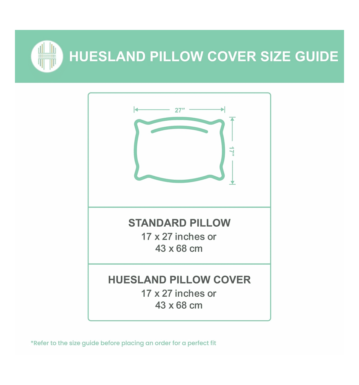Buy Huesland Cotton Pillow Cover Case Set (2 Pcs) 18 x 27