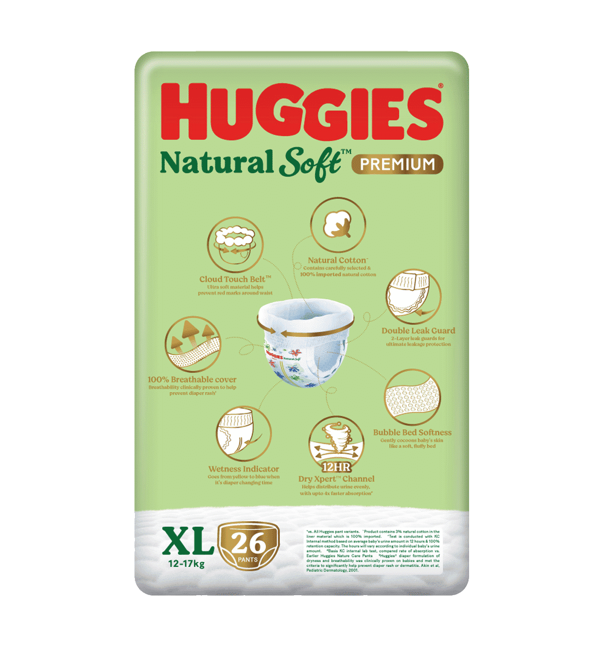 Buy Huggies Natural Soft XL 26 Online (333 g) At Best Price