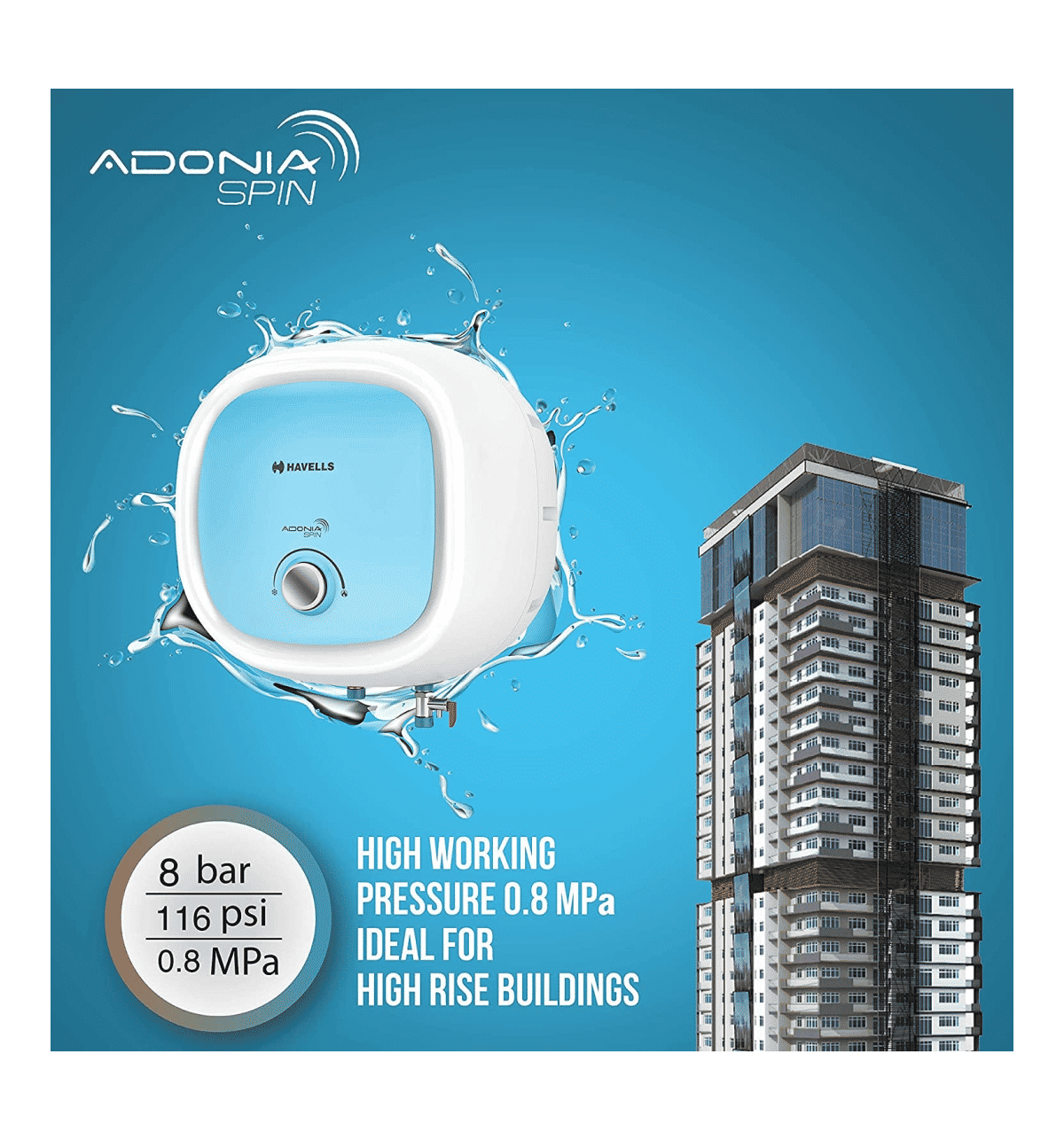 Buy Havells Adonia Spin 25Litre Storage Wall Mount Water Heater