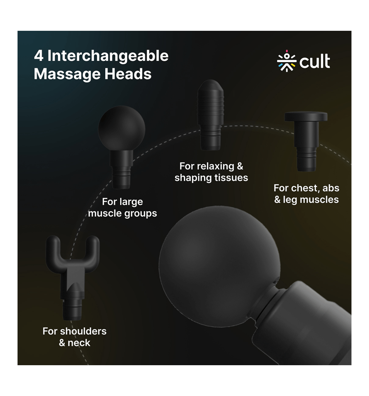 Cult Volt Full Body Gun Massager (Silicone Head, 4H Runtime, 6 Speed Modes, Black) - Image 3