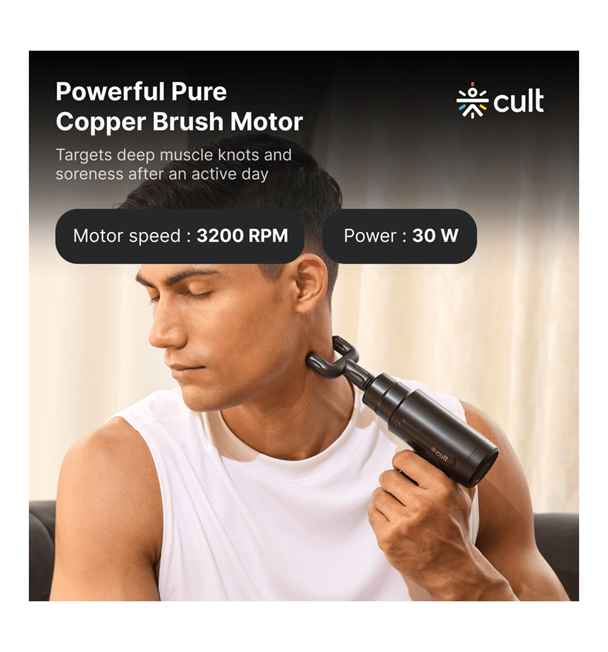 Cult Volt Full Body Gun Massager (Silicone Head, 4H Runtime, 6 Speed Modes, Black) - Image 5
