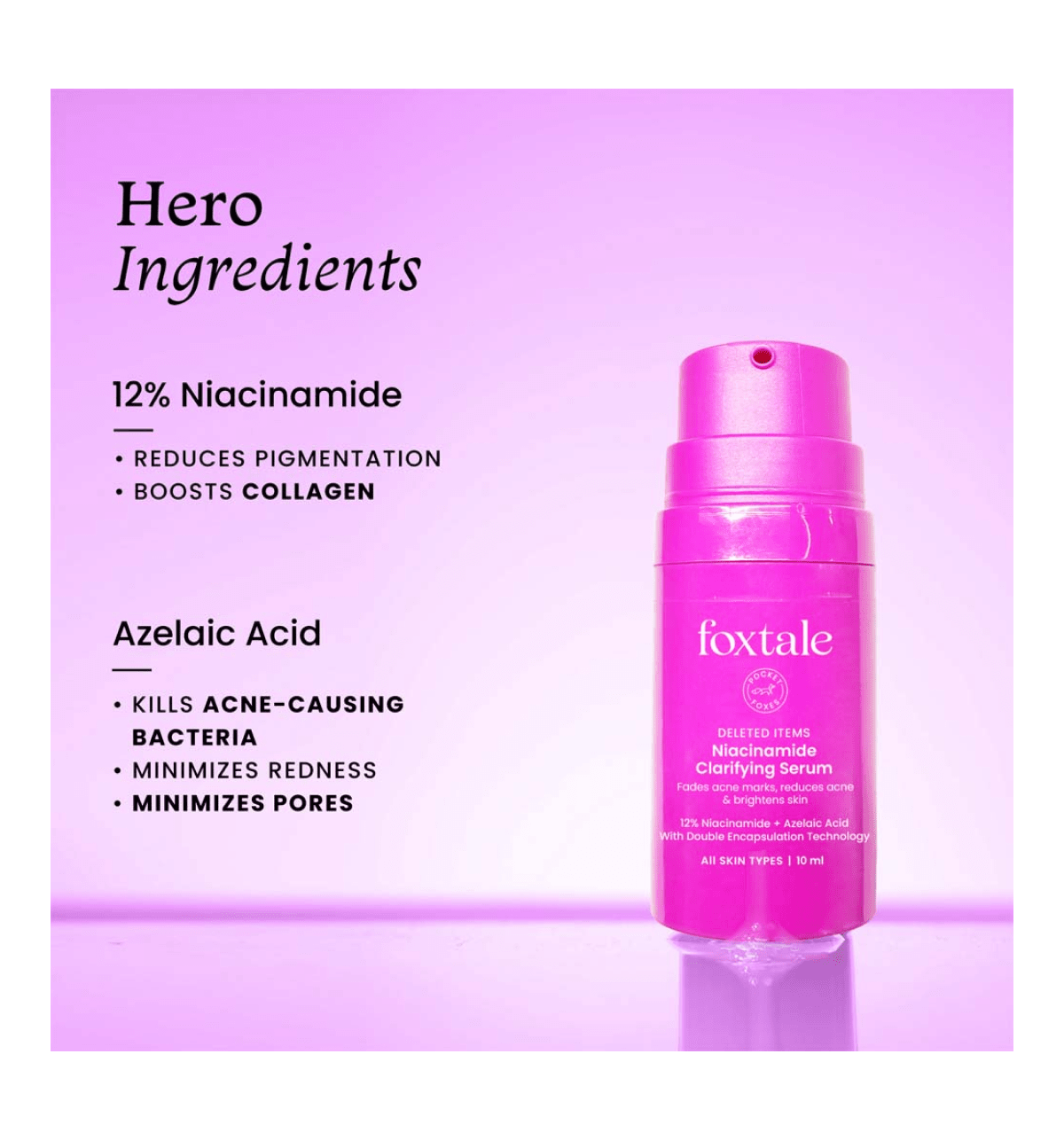 Foxtale 12% Niacinamide + Azelaic Acid Serum 10 ml - Image 3