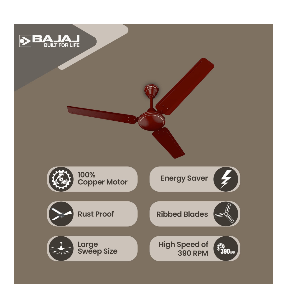 Bajaj Frore Turbo 1200mm Ceiling Fan - Image 3
