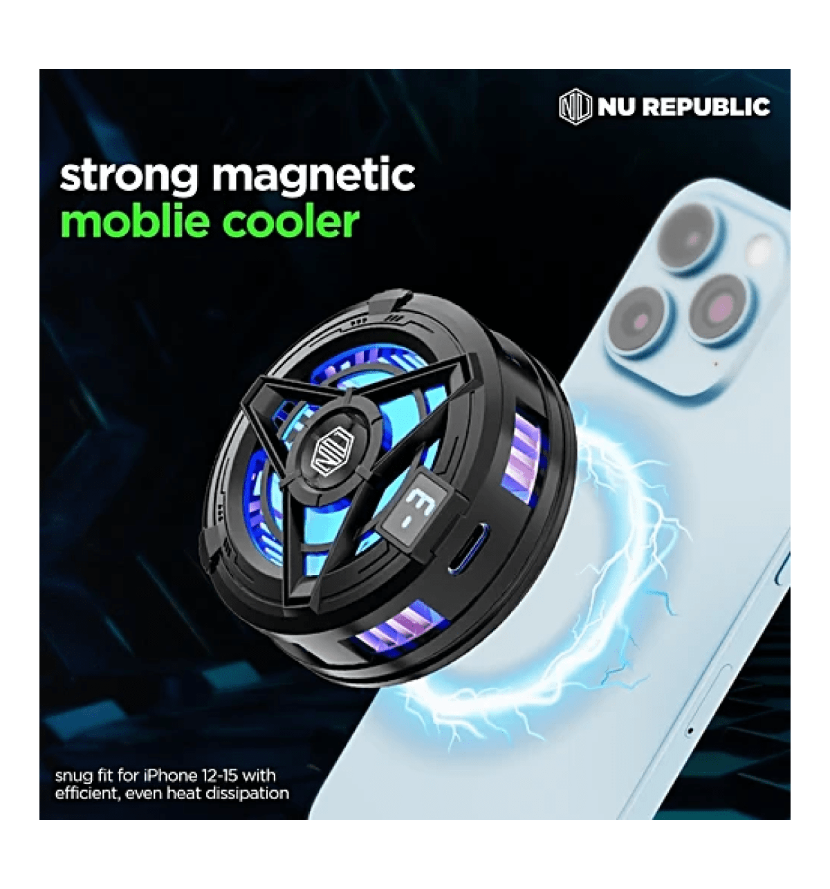 Nu Republic Dread Chill Magnetic Mobile Gaming Cooler (Black) - Image 5