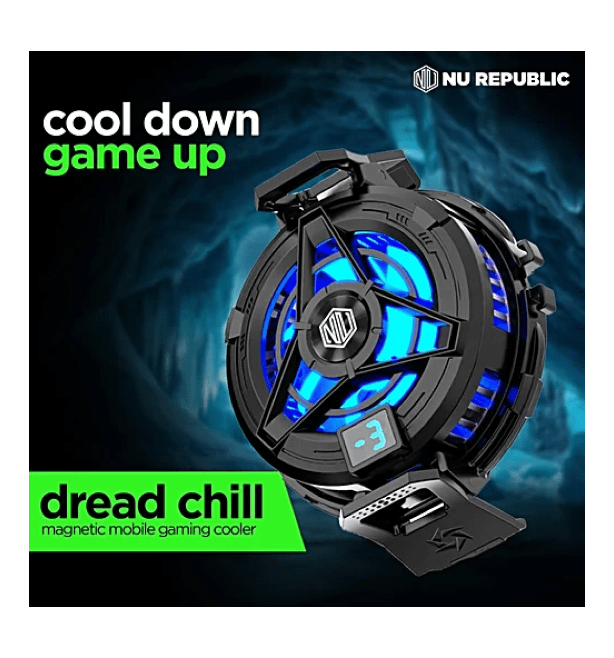 Nu Republic Dread Chill Magnetic Mobile Gaming Cooler (Black) - Image 2