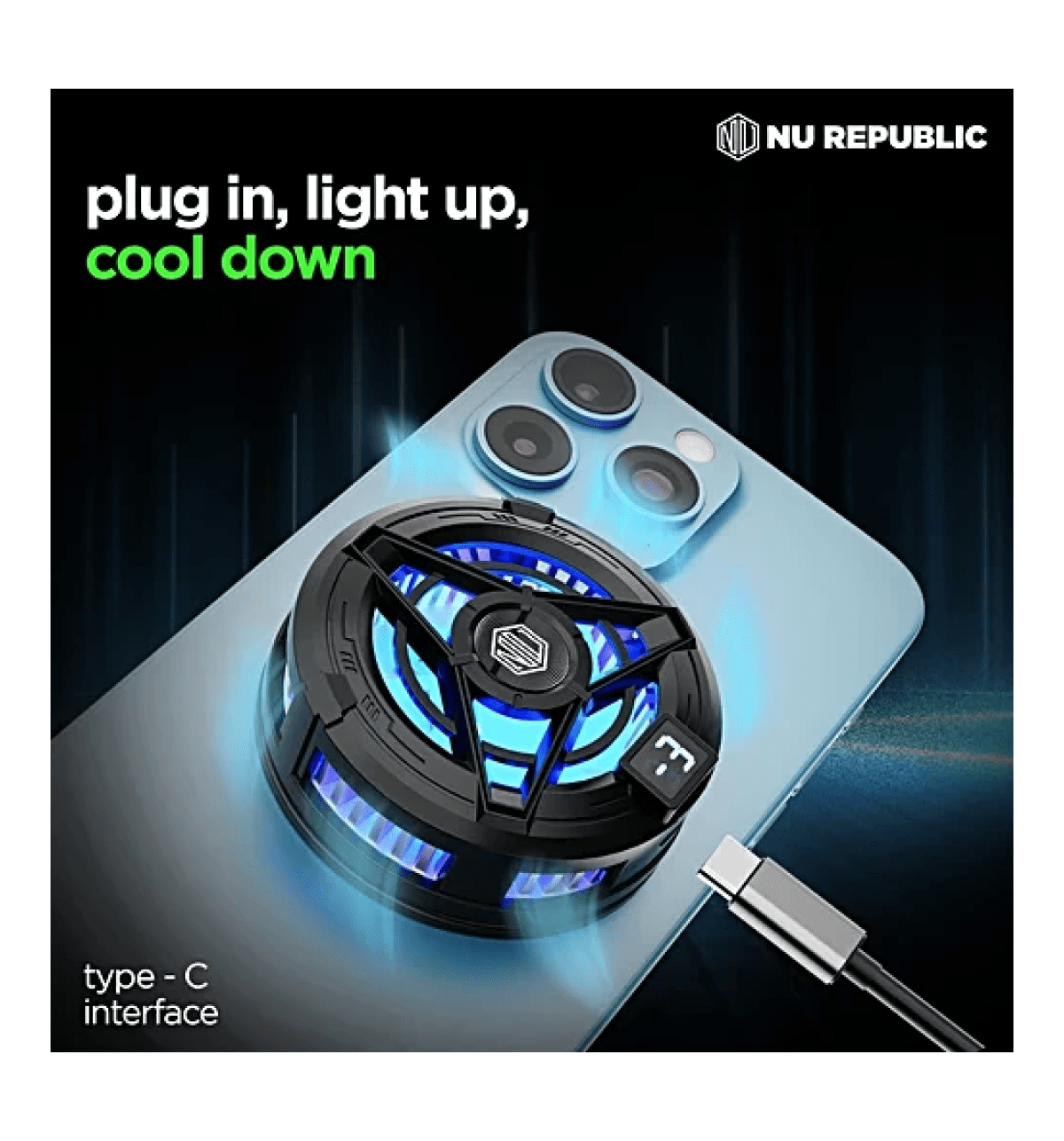 Nu Republic Dread Chill Magnetic Mobile Gaming Cooler (Black) - Image 4