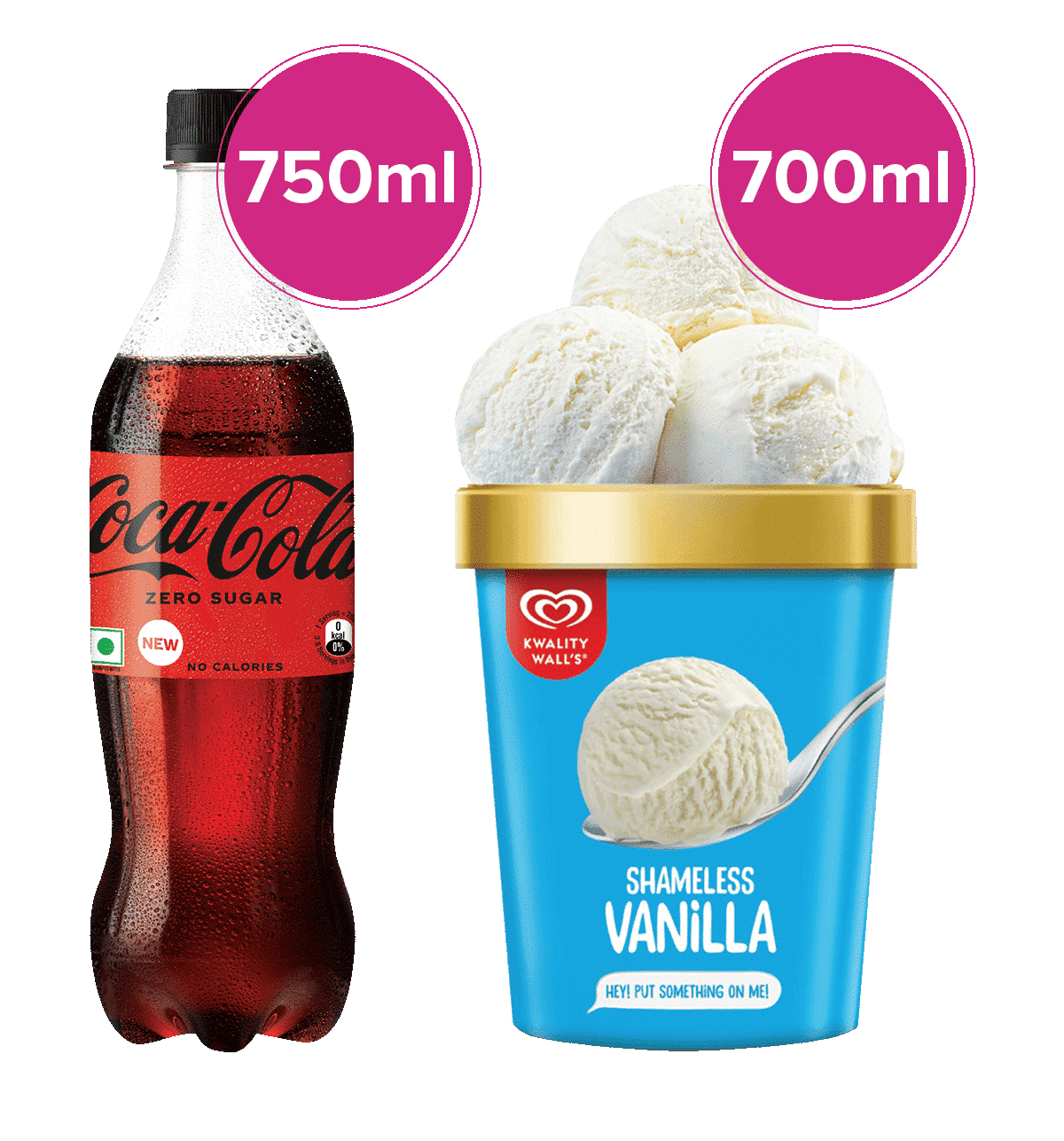 Buy Coca-Cola Zero Soft Drink Pet Bottle & Kwality Wall'S