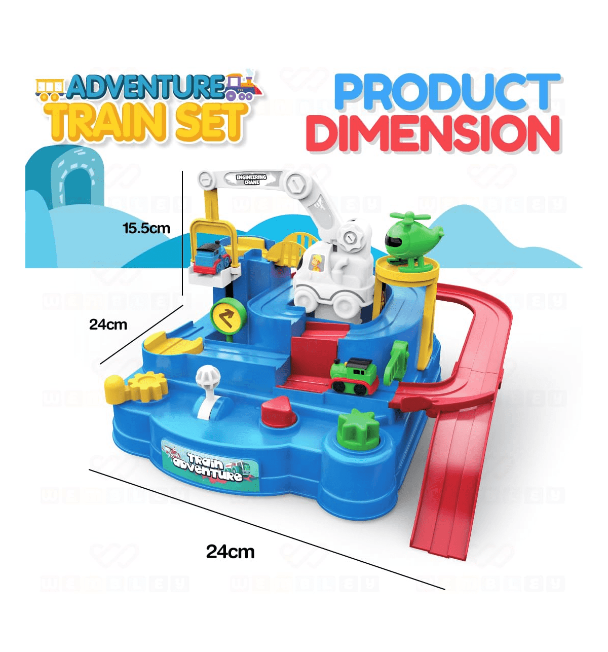 Buy Wembley Adventure Train Race Track Set – Battery-Free DIY