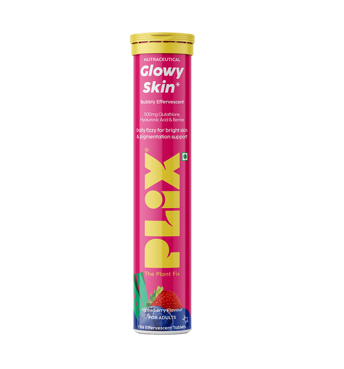 Buy PLIX Glutathione Strawberry Effervescent Tablets With 500mg L- Glutathione For Clear Glowy Skin & Pigmentation Online (15 pieces) At Best  Price
