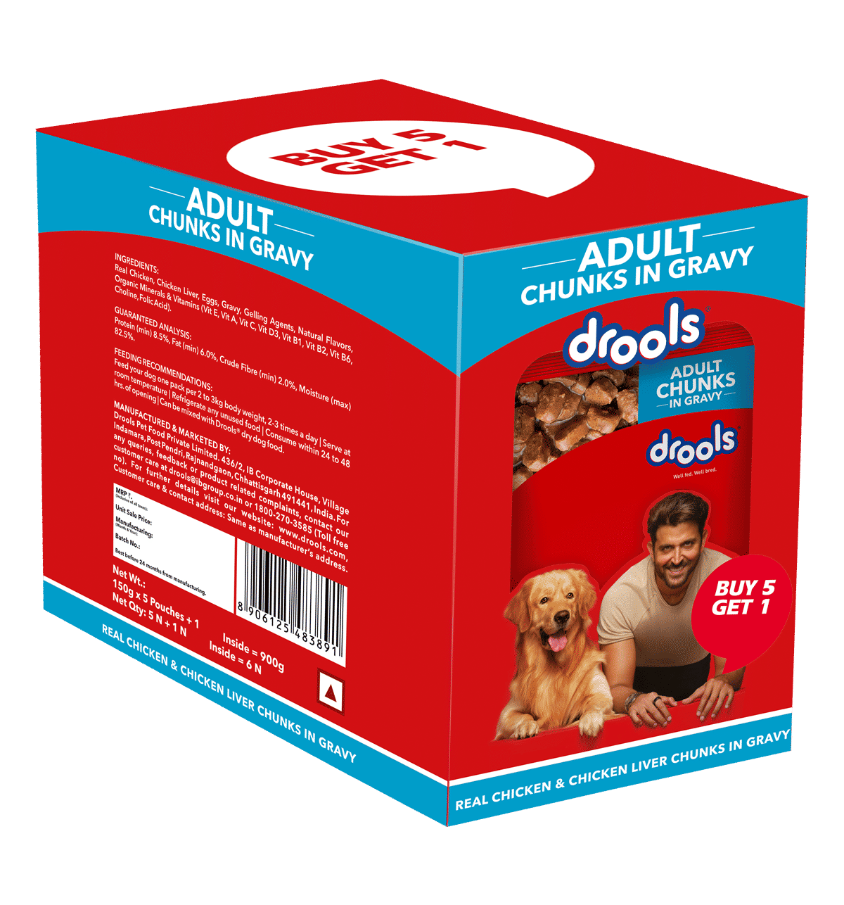 Buy Drools Adult Wet Dog Food Real Chicken and Chicken Liver
