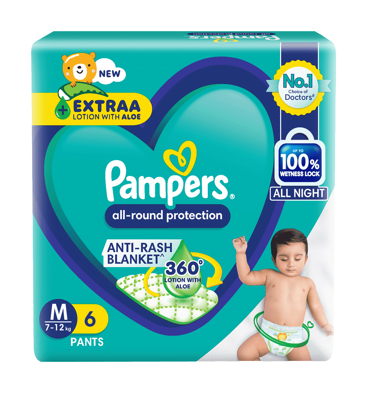 Buy Pampers Pant Diaper (M, 7-12 Kg, Pieces, All-Round