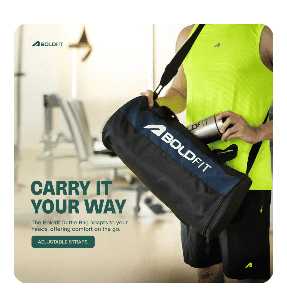 Boldfit Gym Bags Men Separate Shoe Compartment Sports Duffle Travel 20L  (Black)