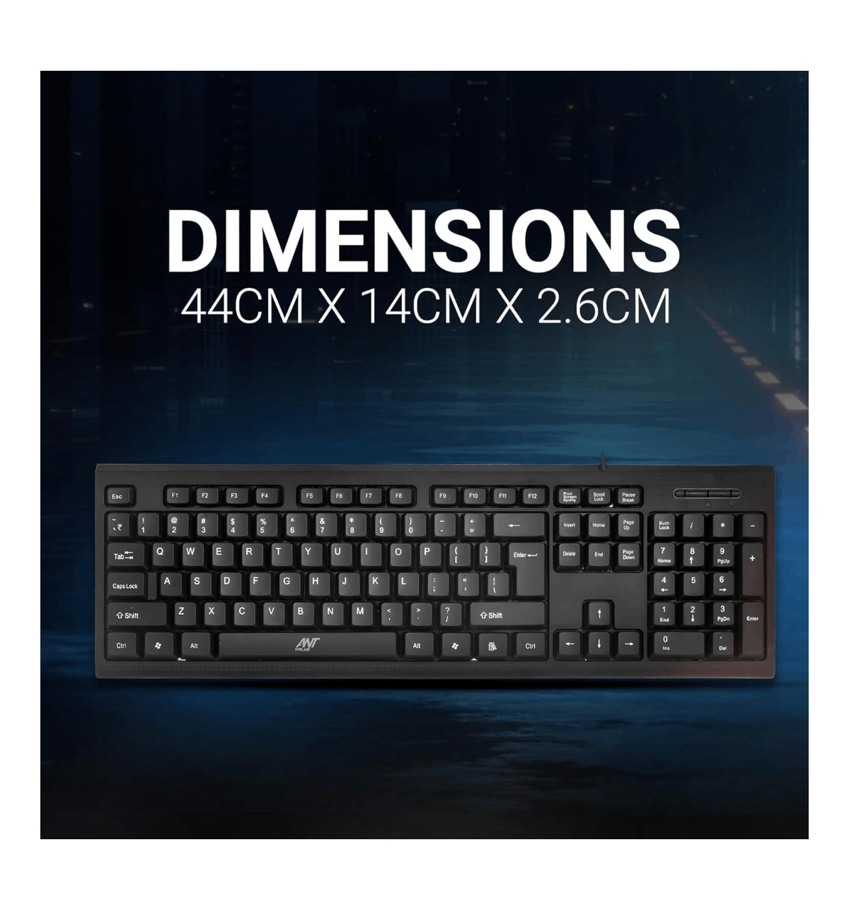 Buy Ant Value FKBRI01 Ultra-Slim Fill Size Wired Keyboard - Black