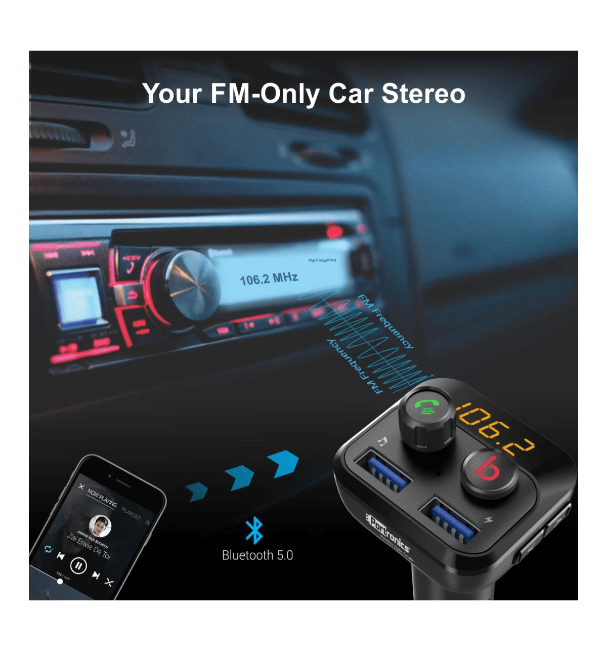 Buy Portronics Auto 10 Smart Audio Connector Car Charger - Main Image