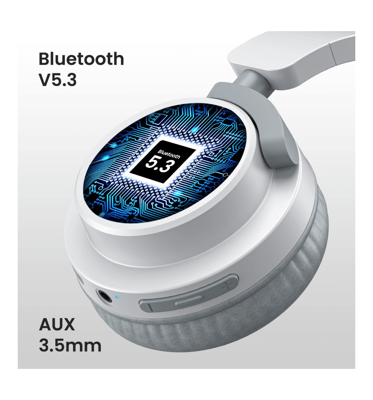 Portronics Muffs M2 Wireless Headphone - White - Image 2