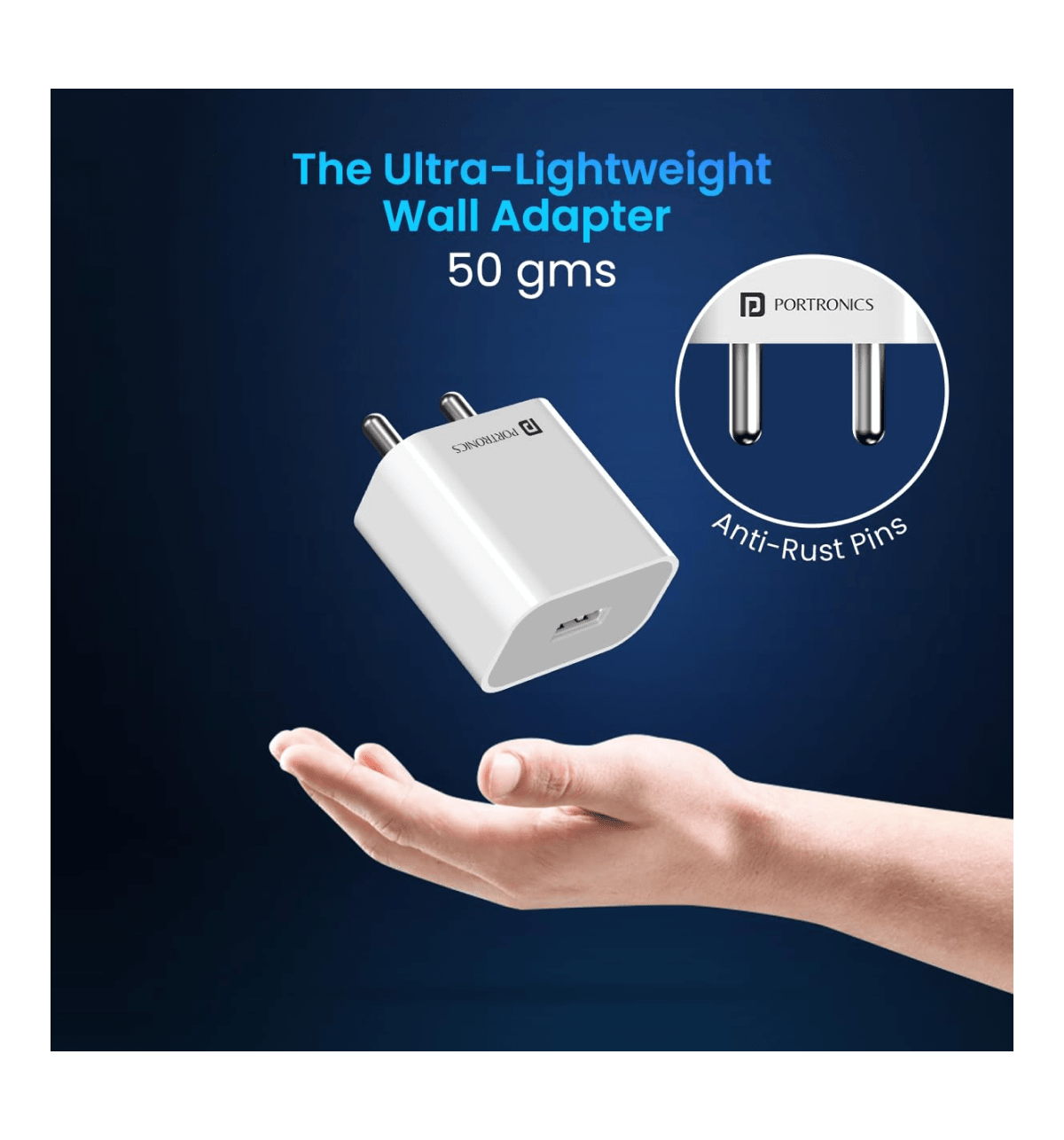 Portronics Adapto 12 12W Single Port Charger - White - Image 5