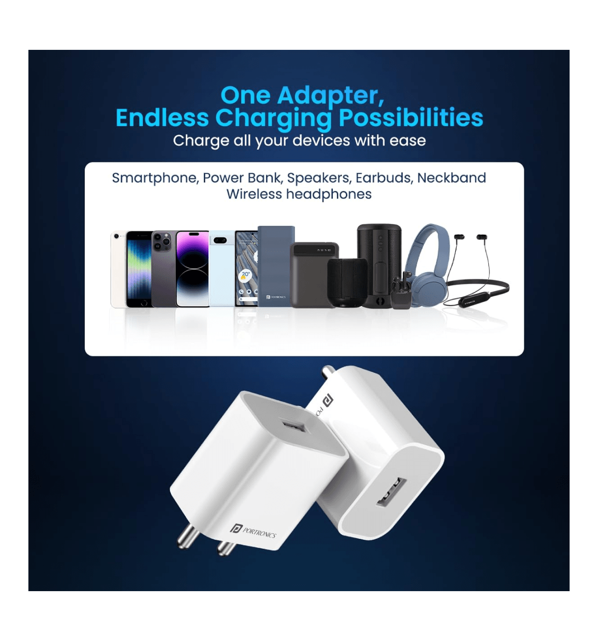 Portronics Adapto 12 12W Single Port Charger - White - Image 4