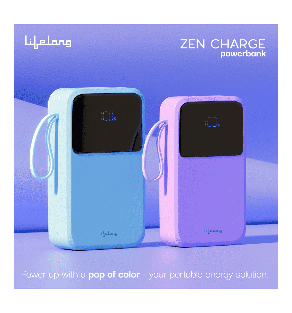 Lifelong ZenCharge 20000 mAh Blue Power Bank - Image 2
