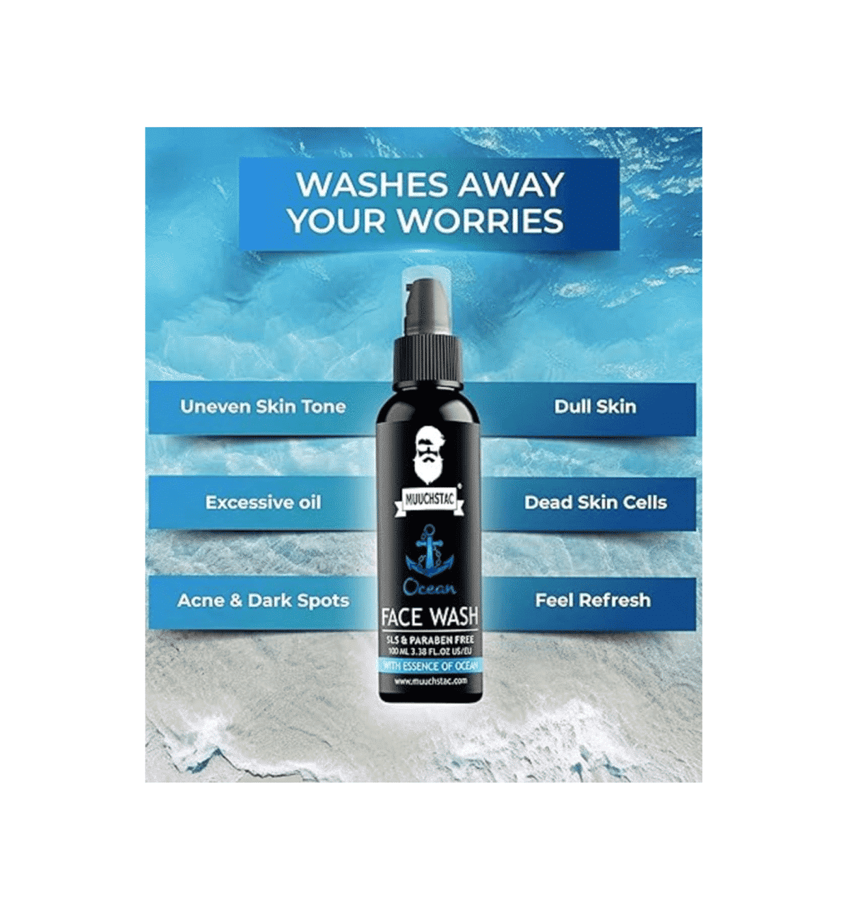 MUUCHSTAC Ocean Face Wash for Men 100 ml - Image 4