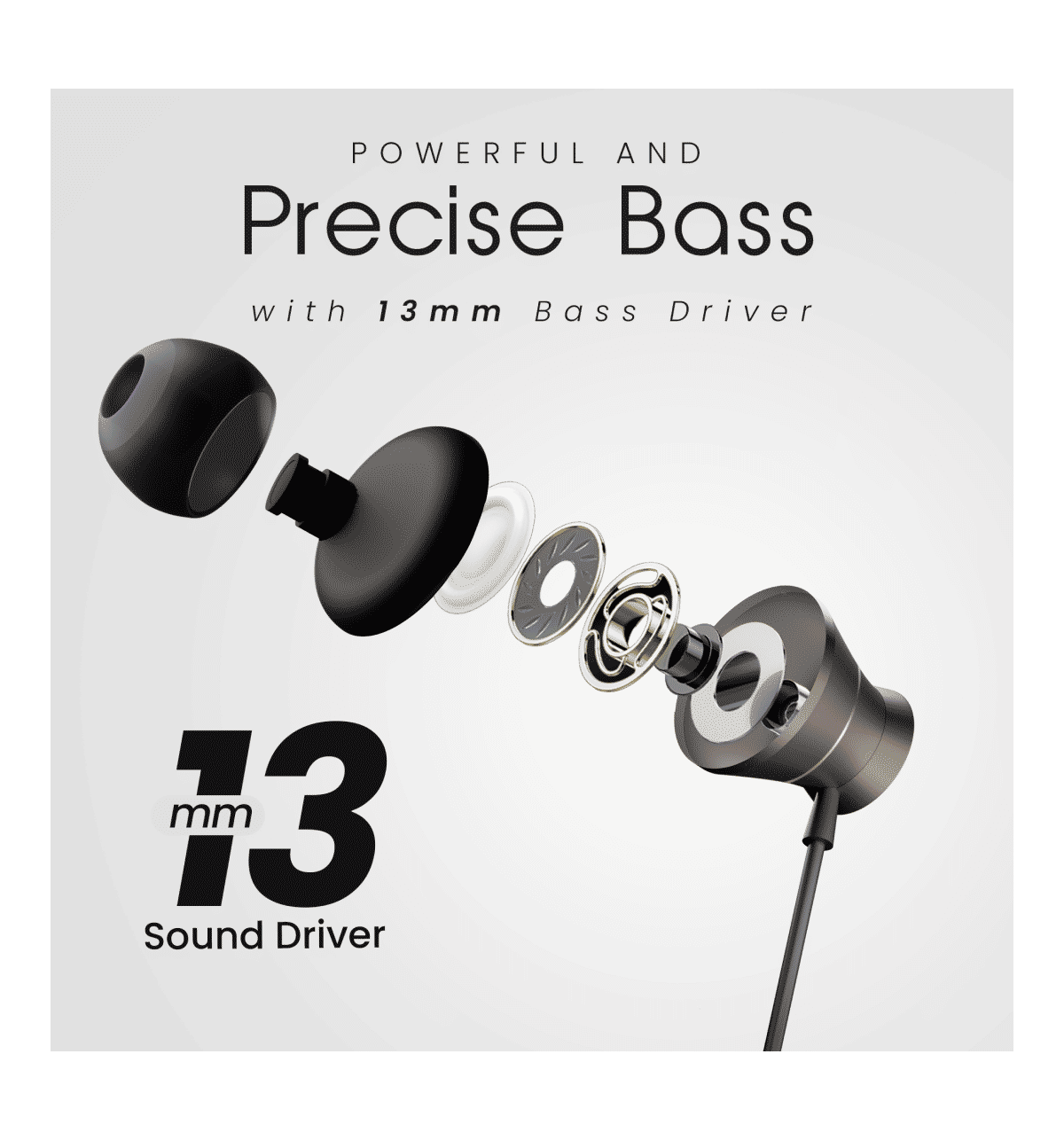 Hammer Nova In-Ear Wired Earphone with Mic, Type-C (Black) - Image 3