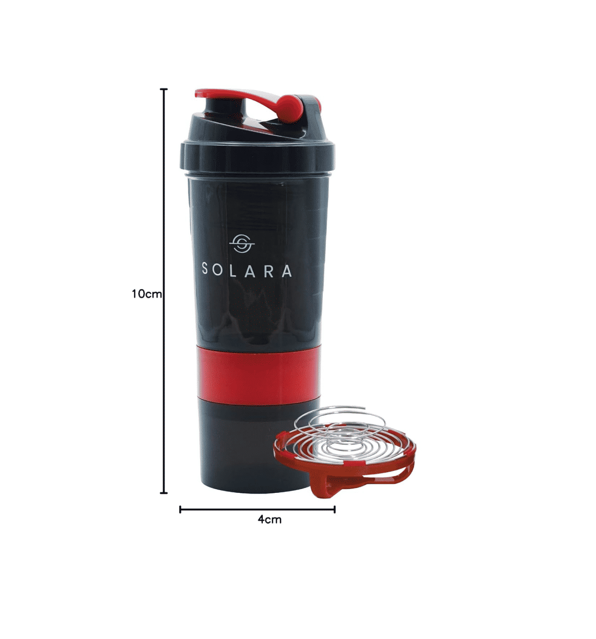 Buy SOLARA Tritan Plastic Protein Gym Shaker Bottle (650 ml, Red