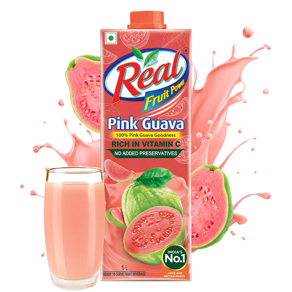 Buy Real Fruit Power Pink Guava fruit juice Ltr Online (1 ltr) At