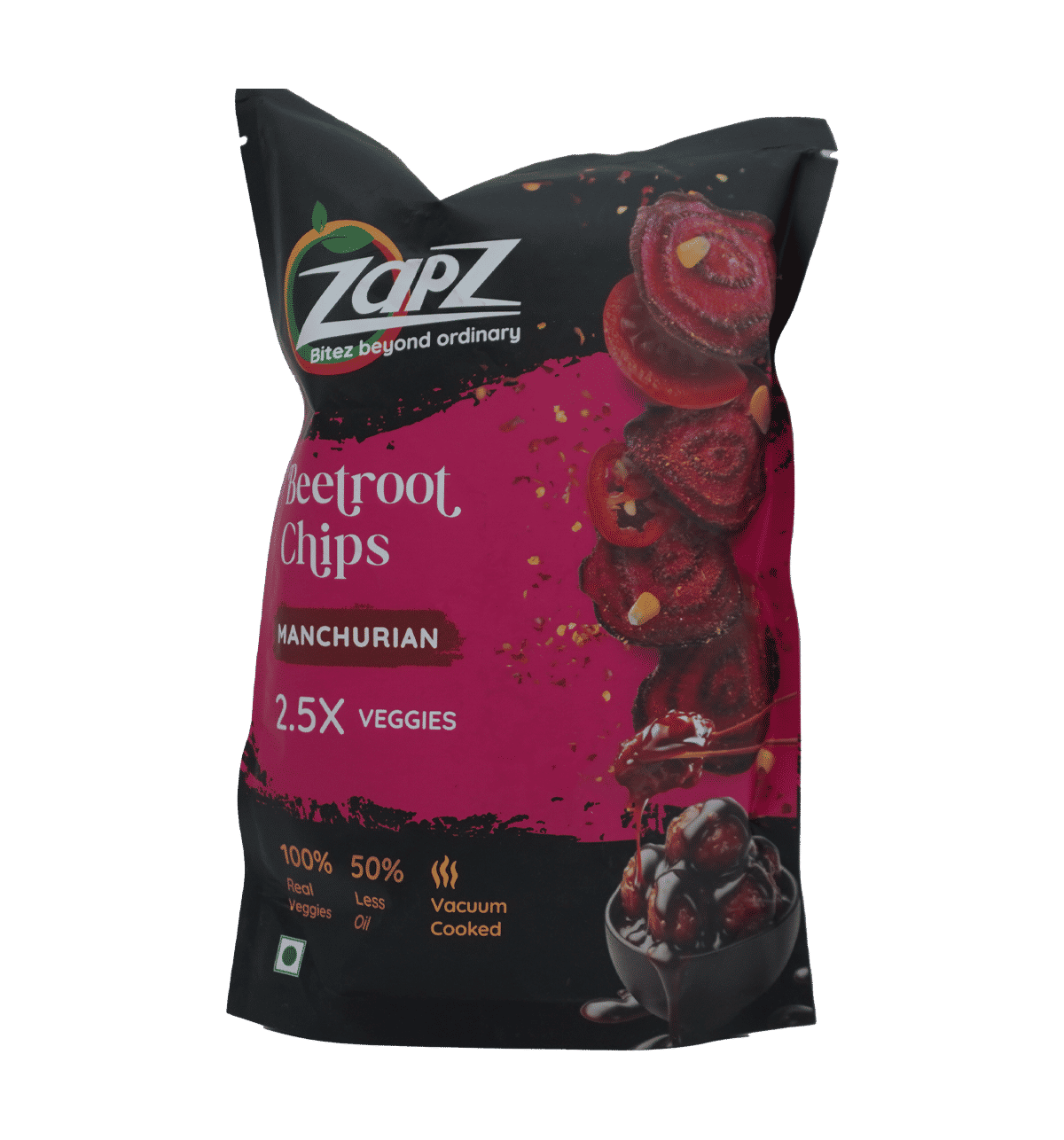 Buy Zapz Snacks Beetroot Manchurian Chips Online (60 g) At Best Price