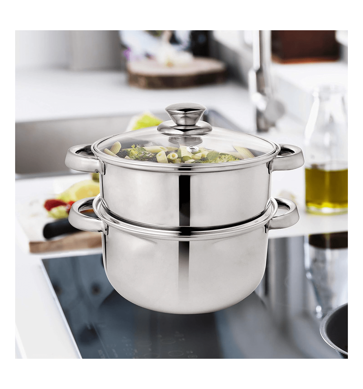 Pigeon Stainless Steel X Steamer 4.6L Silver - Image 3
