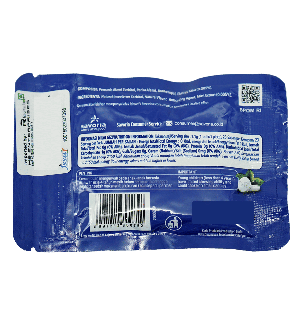 Buy Fox Suger Free Ice Mints Original Online (25 g) At Best Price