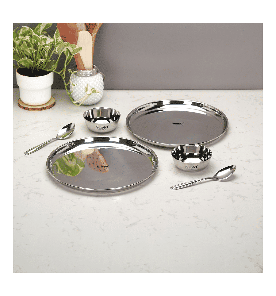 Steel Dinner Set Sumeet Steel Plates Buy Sumeet Stainless Steel
