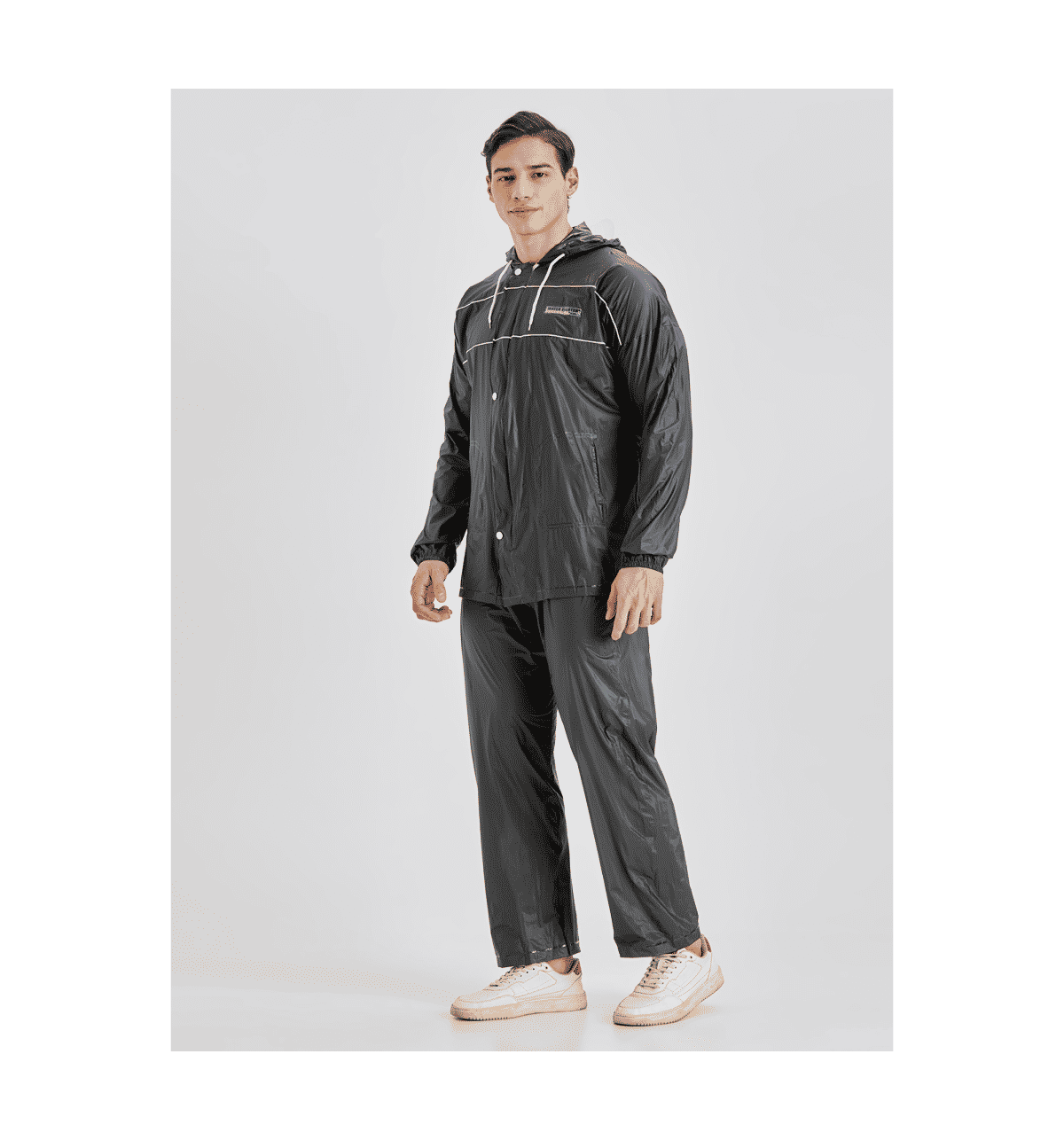 Buy Zeel Full Sleeves PVC Rainsuit for Men (XXL, PVC, Solid, Black
