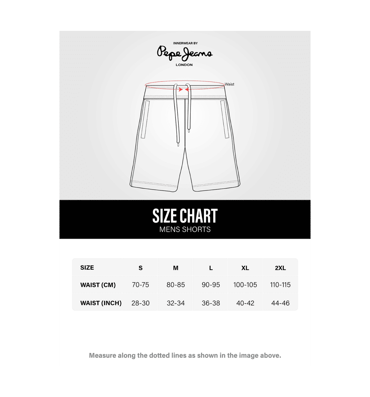 Size Chart Mens Board Shorts Size 44 Buy Pepe Jeans Black Shorts