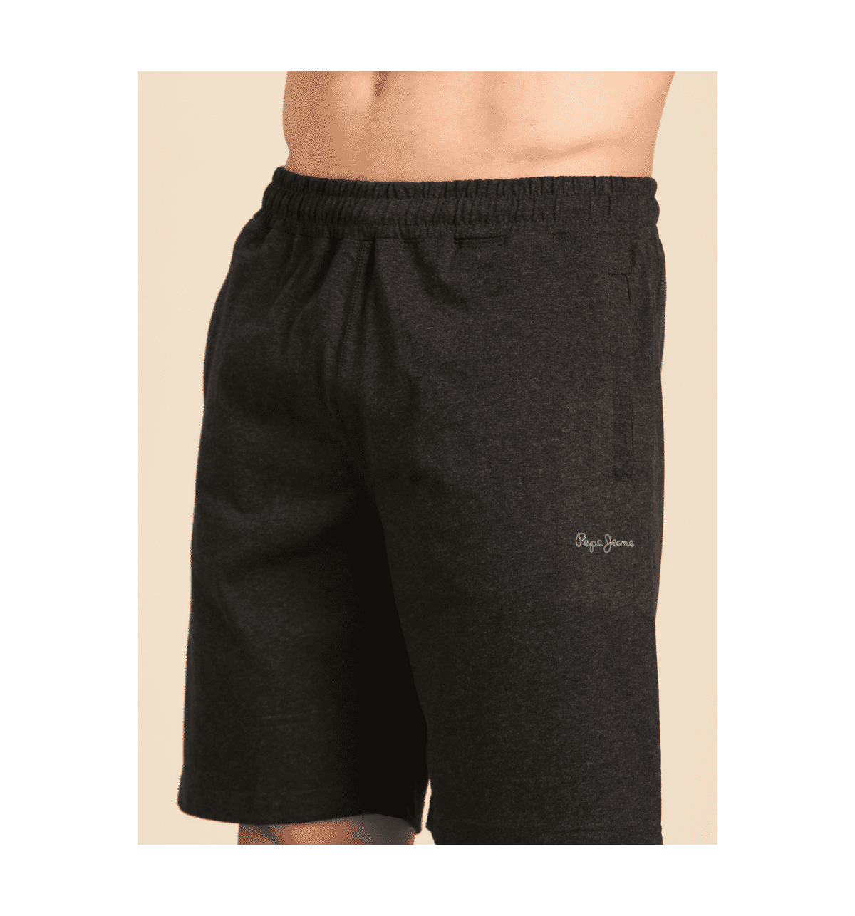 Buy Pepe Jeans Premium Enriched Cotton Black Melange Shorts