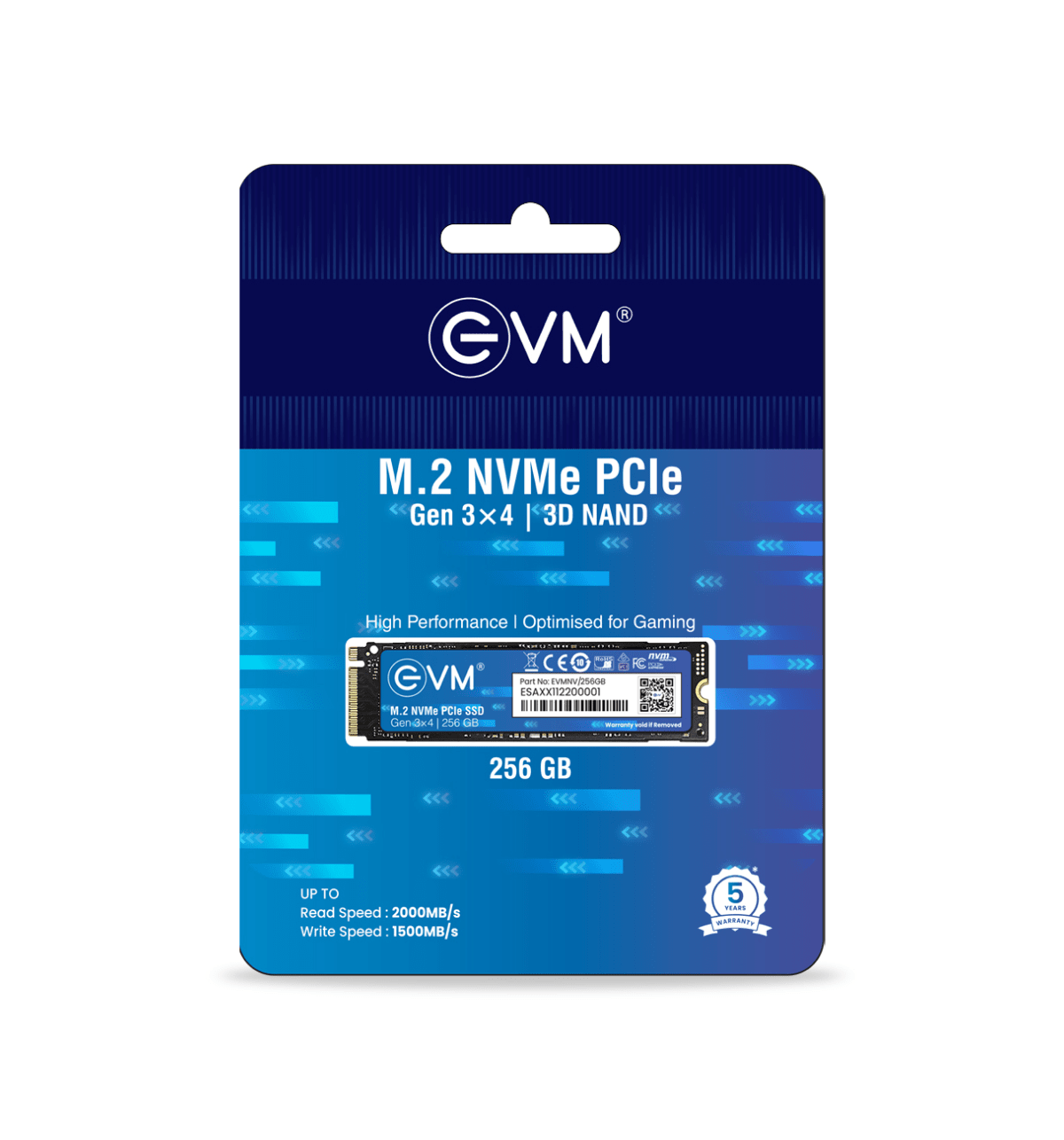 Buy EVM 256GB M.2 NVMe 2280 SSD, 2000MB/s PCIe Gen3x4 – 5 Yr Wty