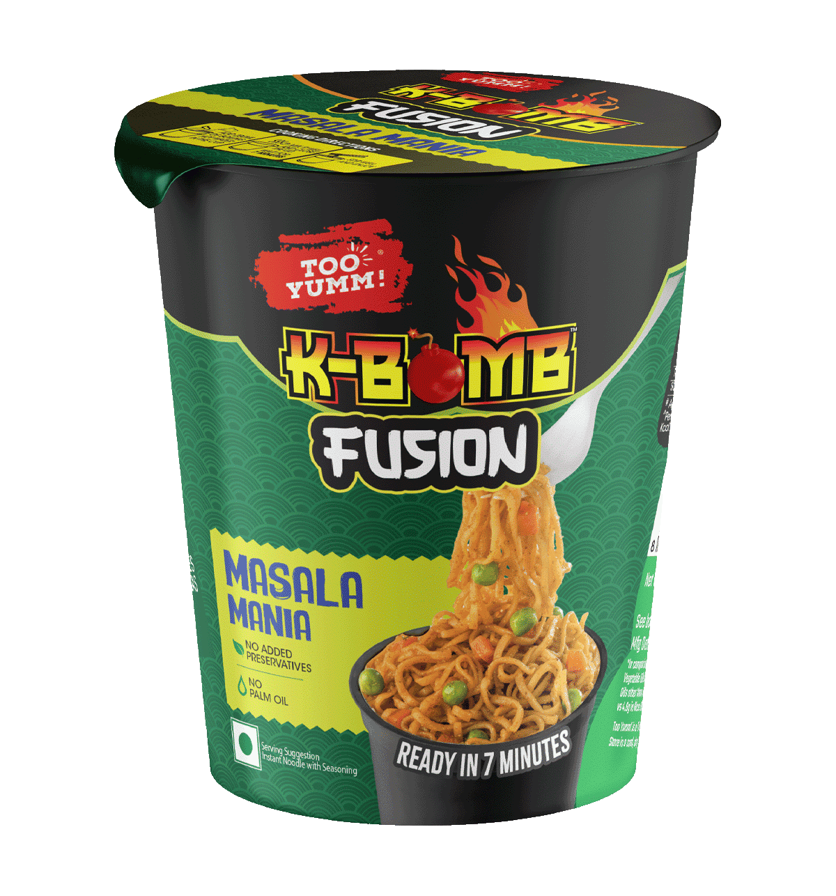 Buy Too Yumm! Fusion Masala Instant Cup Noodles, 100% Veg, No Palm