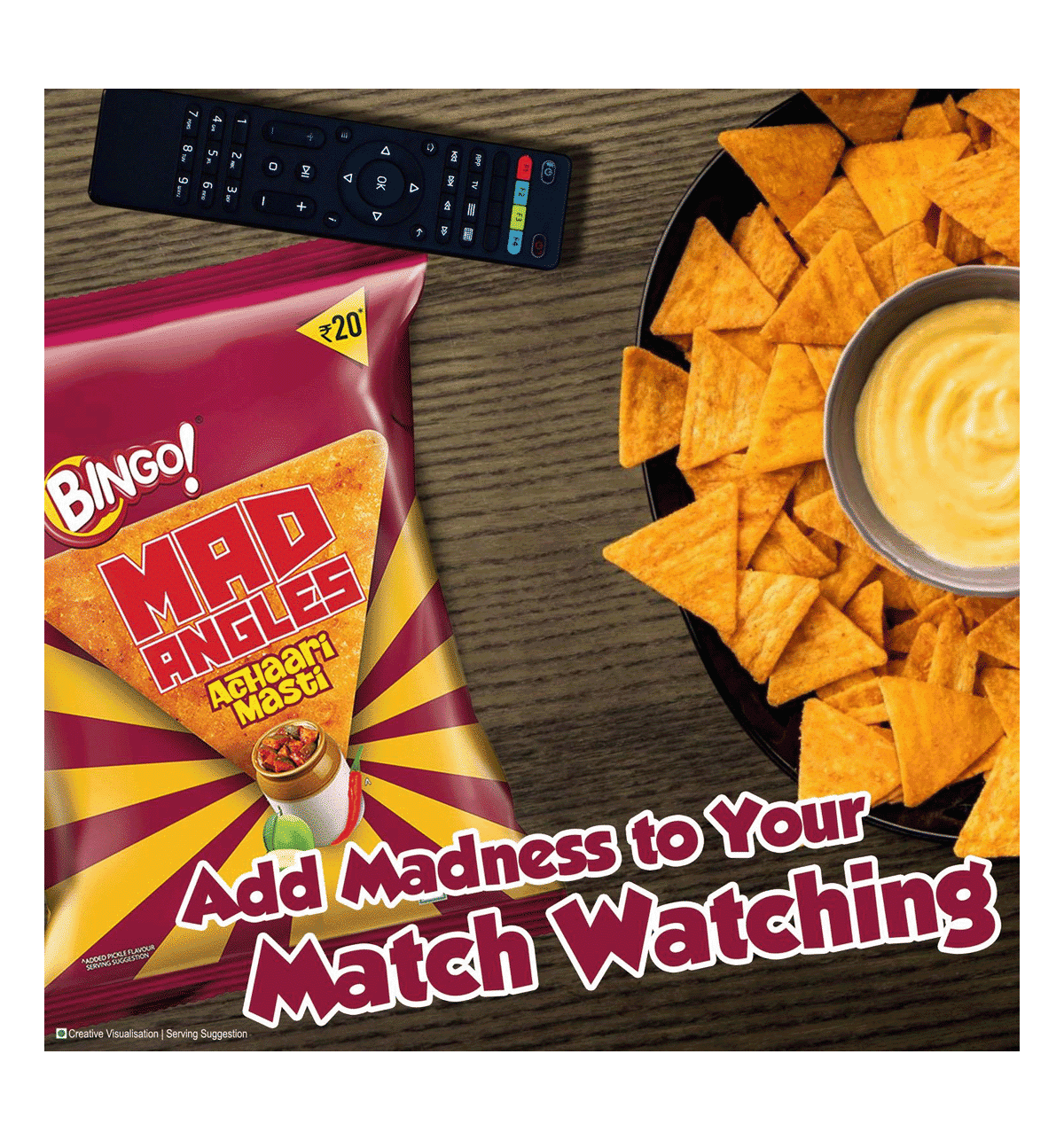 Bingo Mad Angles Achaari Masti - Chips Triangles Croustillants 30g (Pack De 10) - Inde
